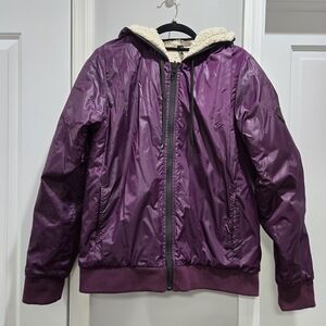 Aeropostale Live Love Dream Fleece-Lined Reversible Hooded Bomber-Style Jacket